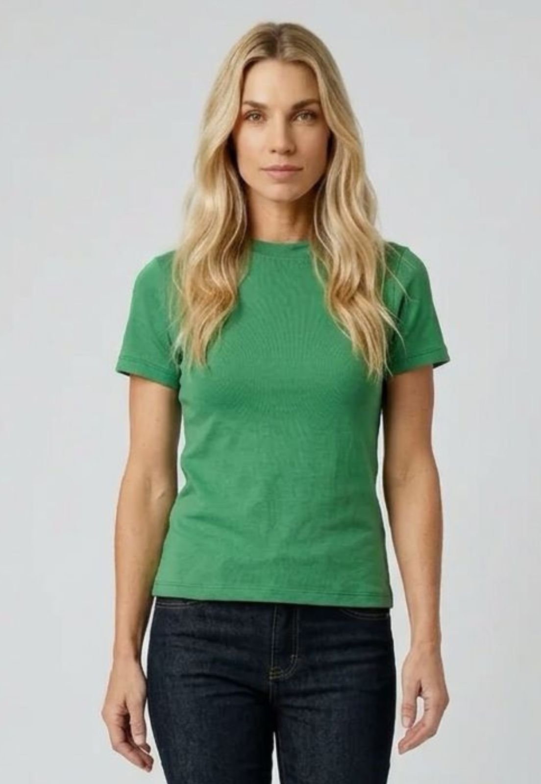 Camiseta Feminina 77VS Levosch Gola Fechada Algodão Premium Verde