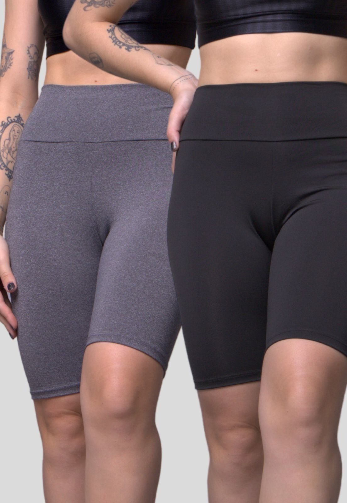 Kit WLS Modas 2 Bermudas Ciclista Suplex Short Cintura Alta De Academia Fitness Multicolorido