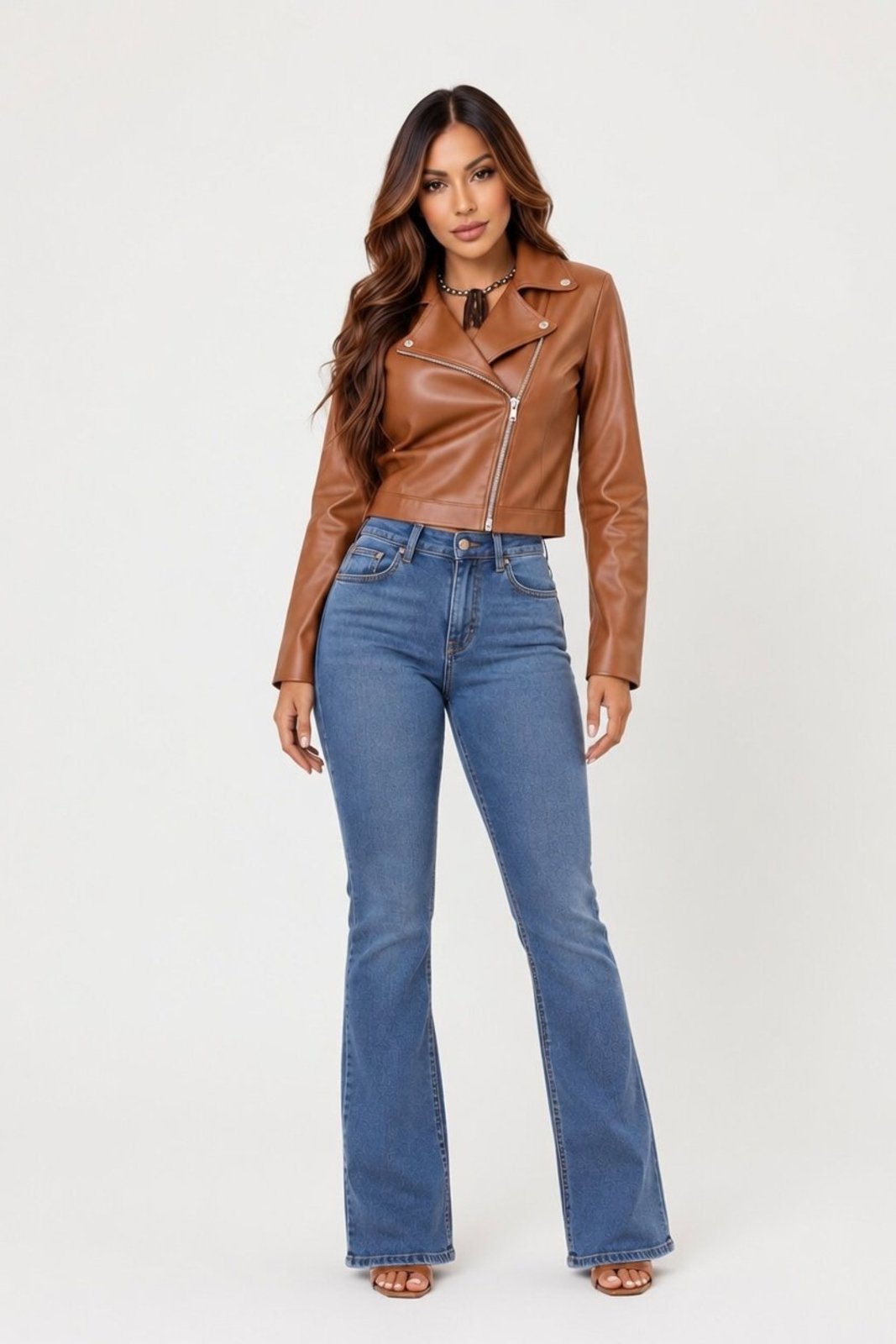 Jaqueta D Bell Outlet Fashion Couro Marrom
