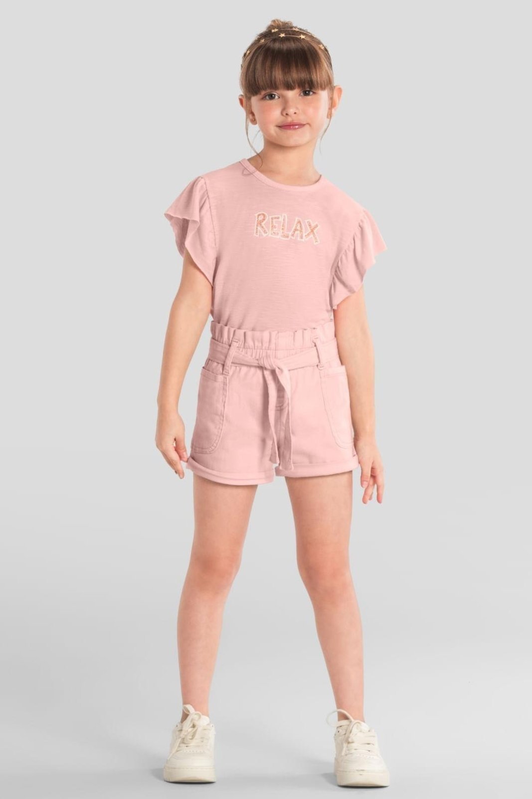 Infantil - Shorts menina em sarja Mundi