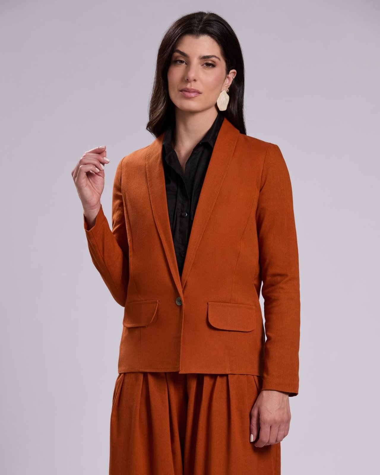 Blazer linho Veronica Terra Cota