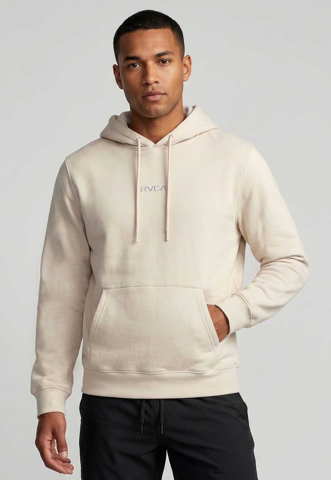 Blusa de Moletom Masculina RVCA Capuz Bege