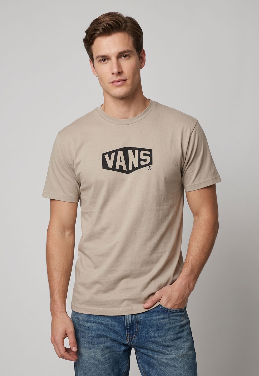Camiseta Masculina Vans Hex Logo Bege
