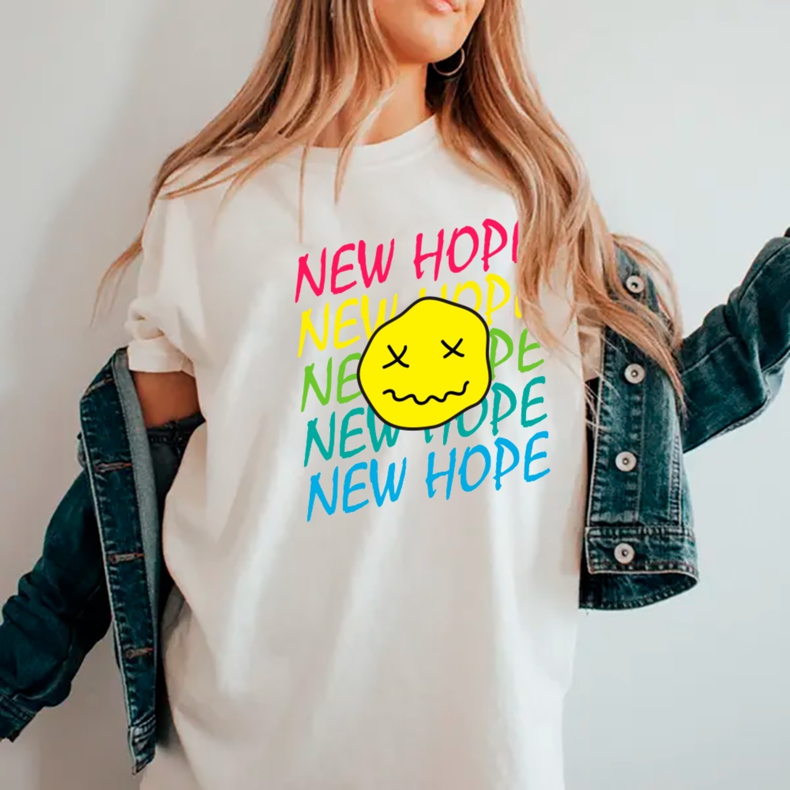 Camiseta Ousy Unissex New Hope Visual Impactante Básica Branco