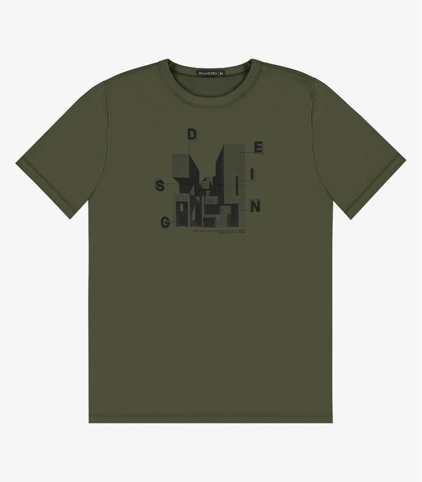 Camiseta Masculina em Meia Malha Diametro Verde