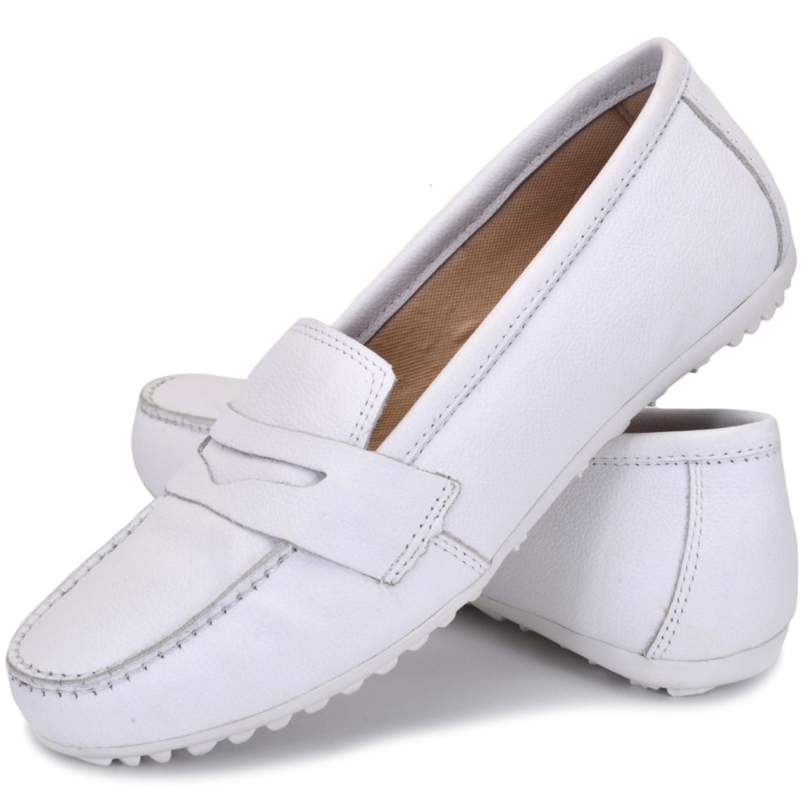 Vista 2 Mocassim Sapato Feminino Casual Couro Legítimo Comfort Para Profissionais da Área da Saúde ROMEU E JULIETA SHOES branco ROMEU E JULIETA SHOES branco