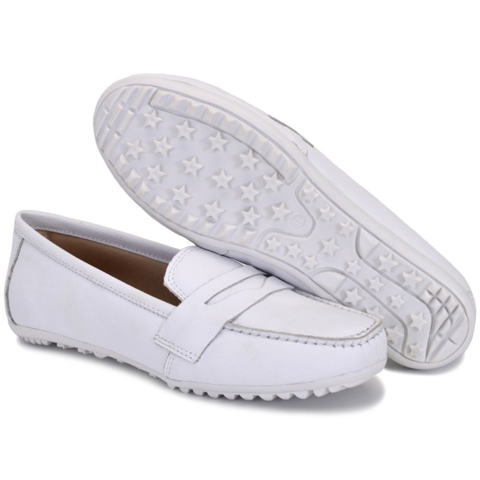 Vista 3 Mocassim Sapato Feminino Casual Couro Legítimo Comfort Para Profissionais da Área da Saúde ROMEU E JULIETA SHOES branco ROMEU E JULIETA SHOES branco