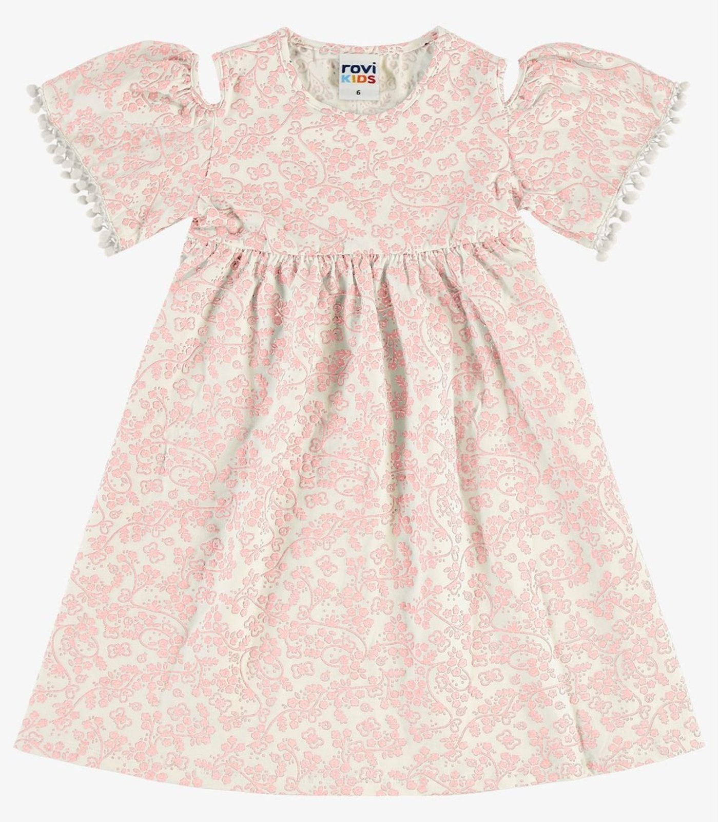 Infantil - Vestido Cotton Com Pompom Rovi Rosa