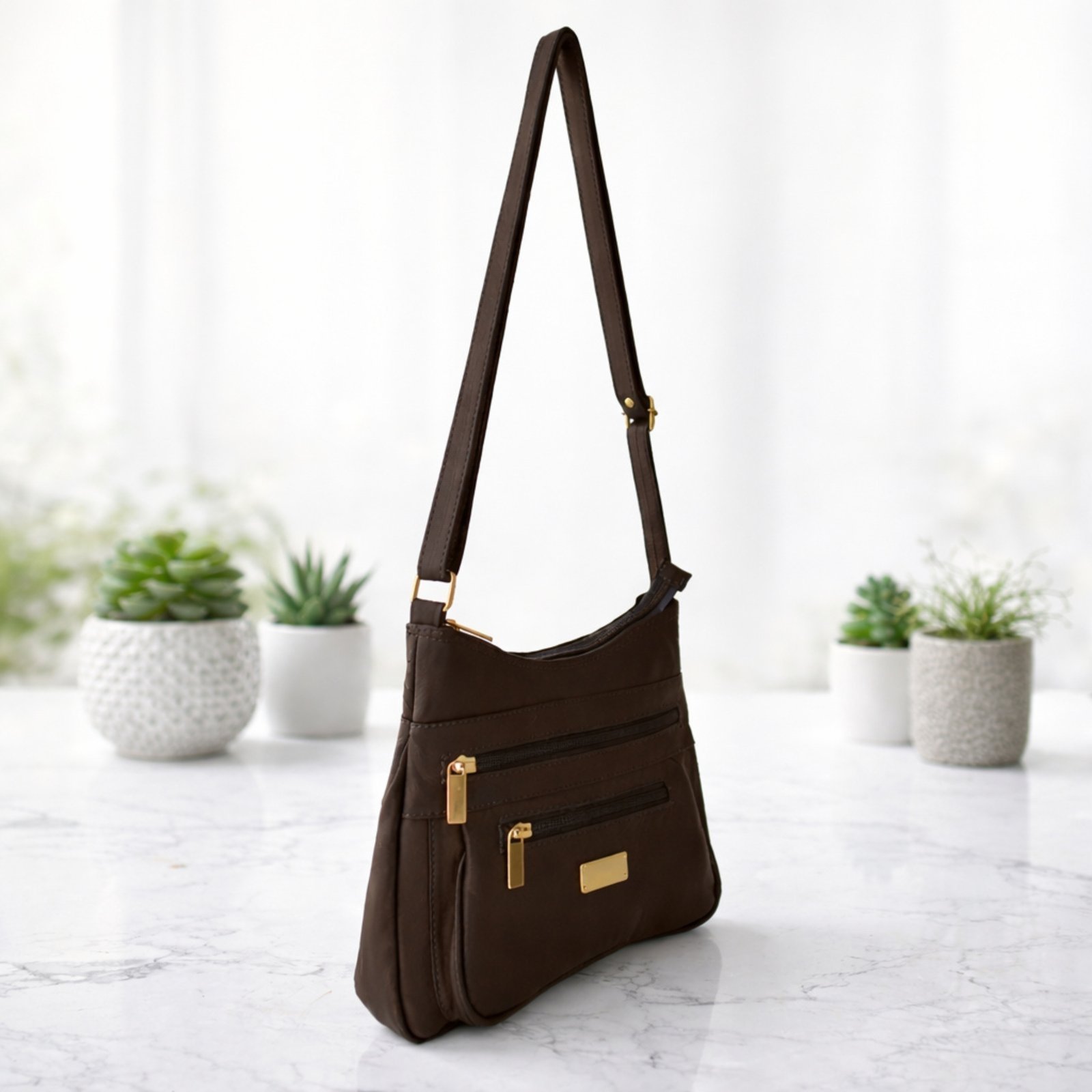 Bolsa Transversal TopGrife Couro Marrom