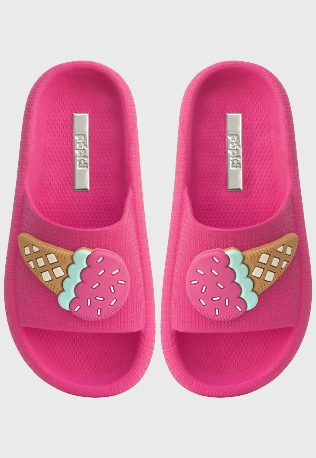 Vista 3 Infantil - Chinelo Nuvem Popidi Menina Sorvete verde Pópidí verde