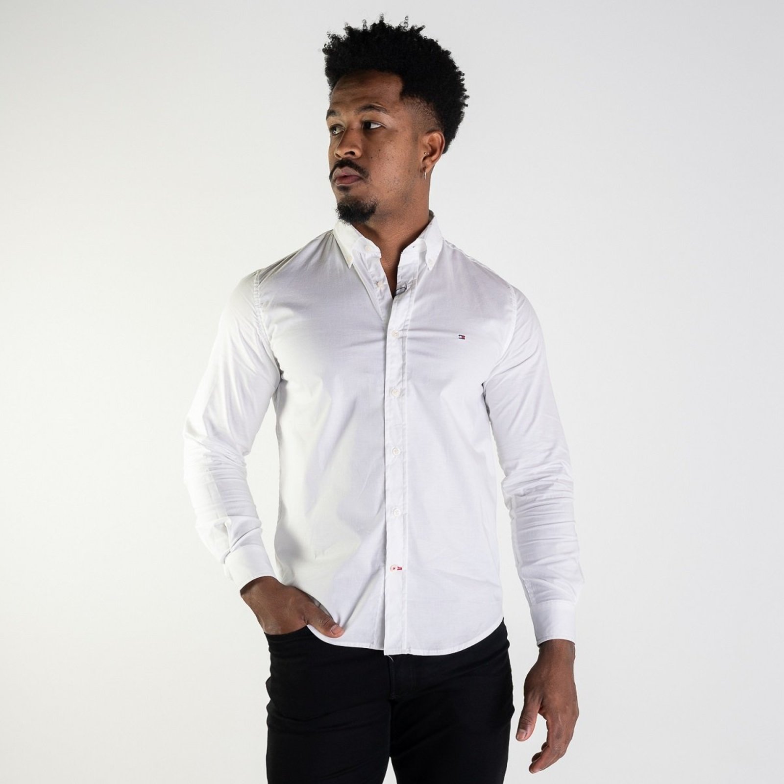 Camisa Tommy Hilfiger Oxford Regular Fit Branca