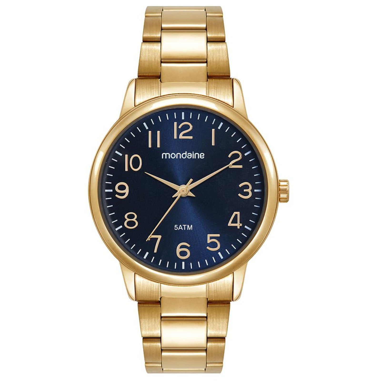 Relógio Mondaine Masculino Mostrador Azul Numeração Completa Mondaine