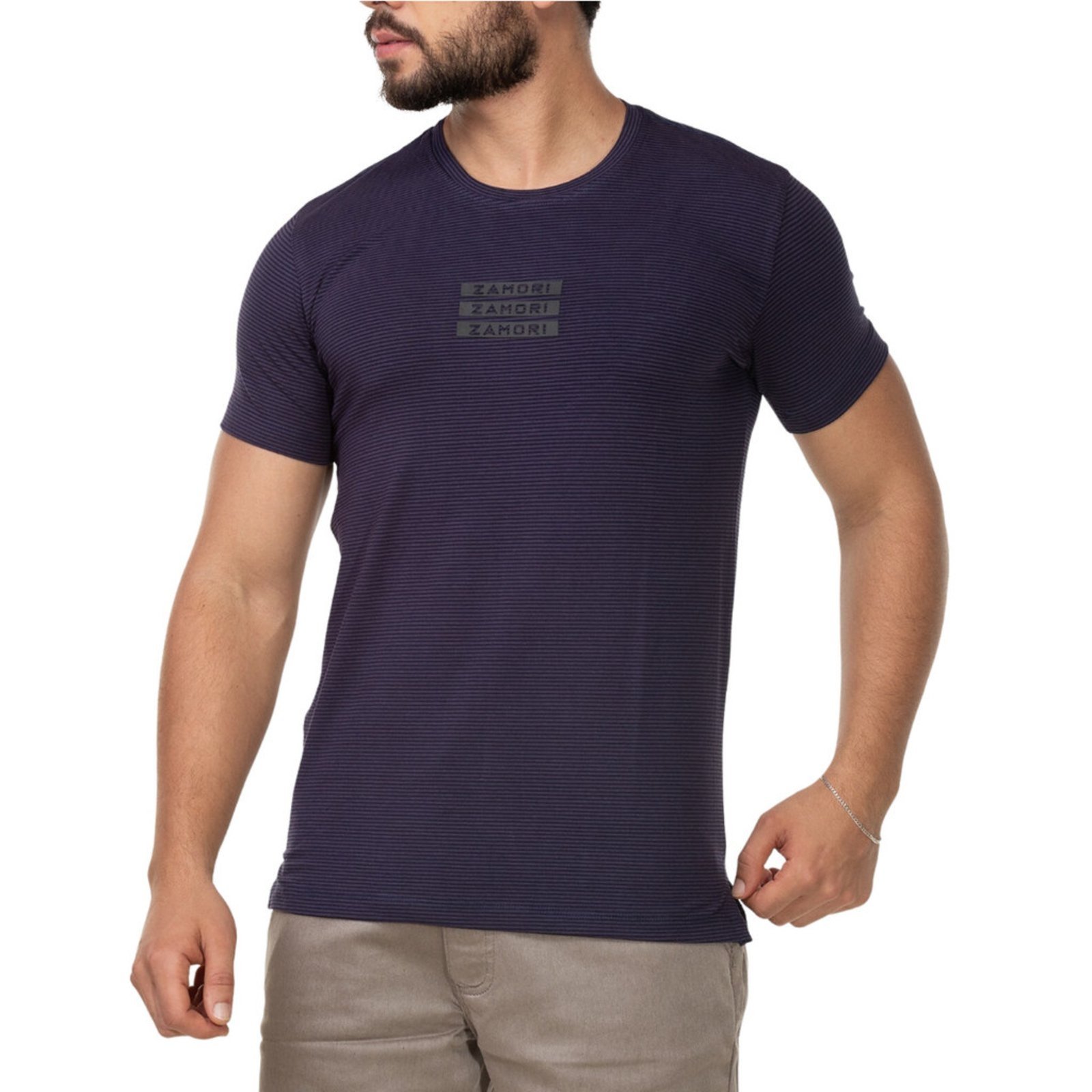 Camiseta Masculina Gola Redonda Algodão Pima
