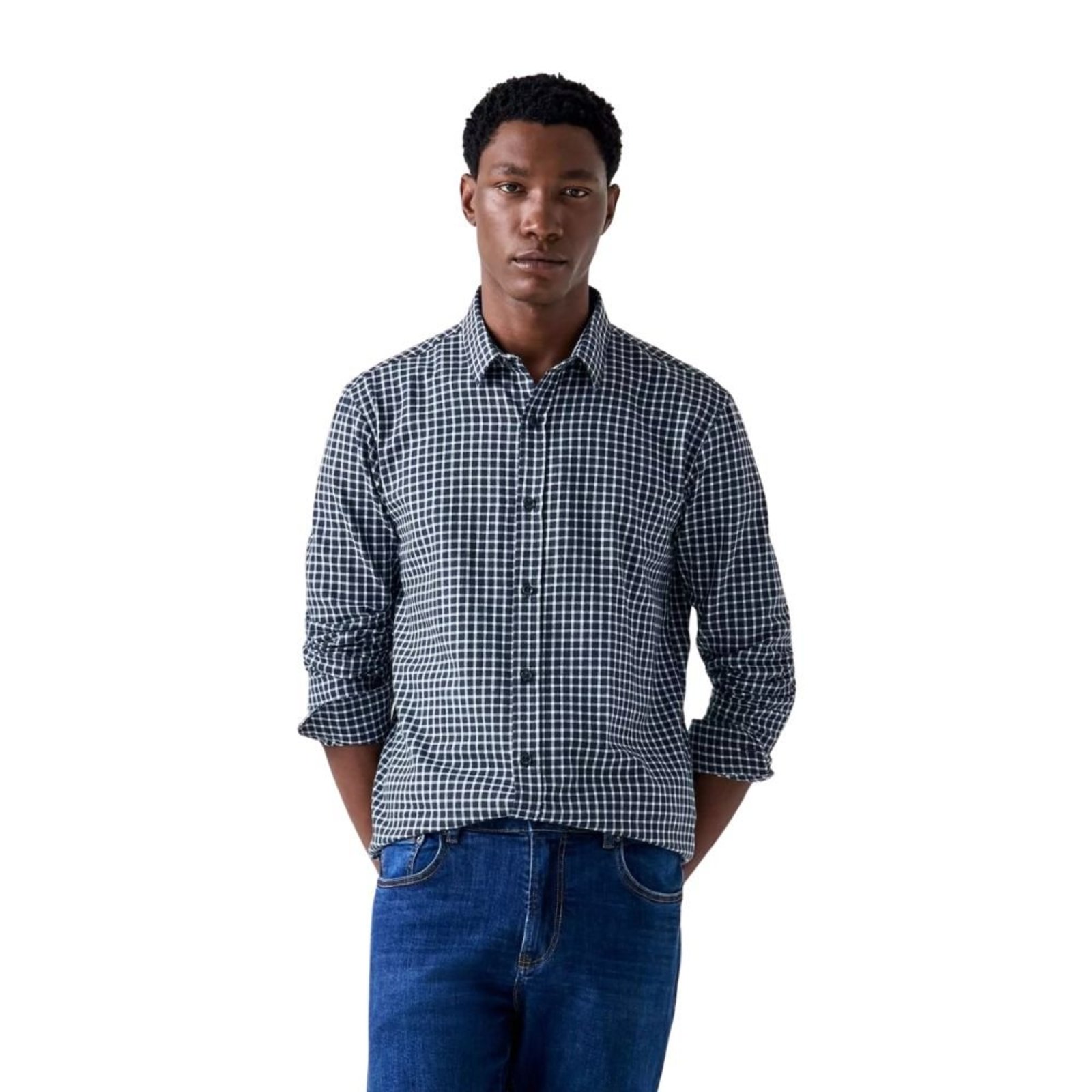 Camisa Oficina Reserva Flanela Xadrez Azul