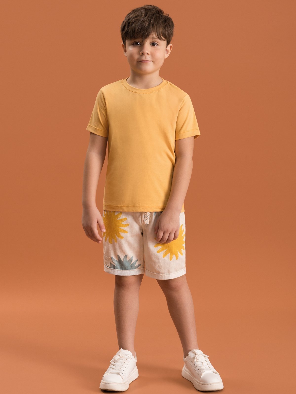 Infantil – Conjunto Bugbee com Tingimento Eco e Tecido Estampado