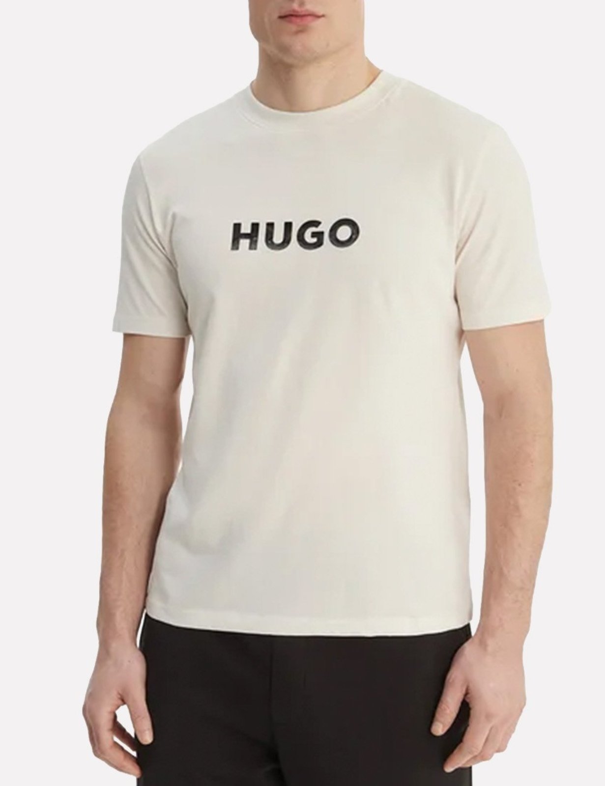 Camiseta Hugo Boss Masculina Regular Dumeo Off White