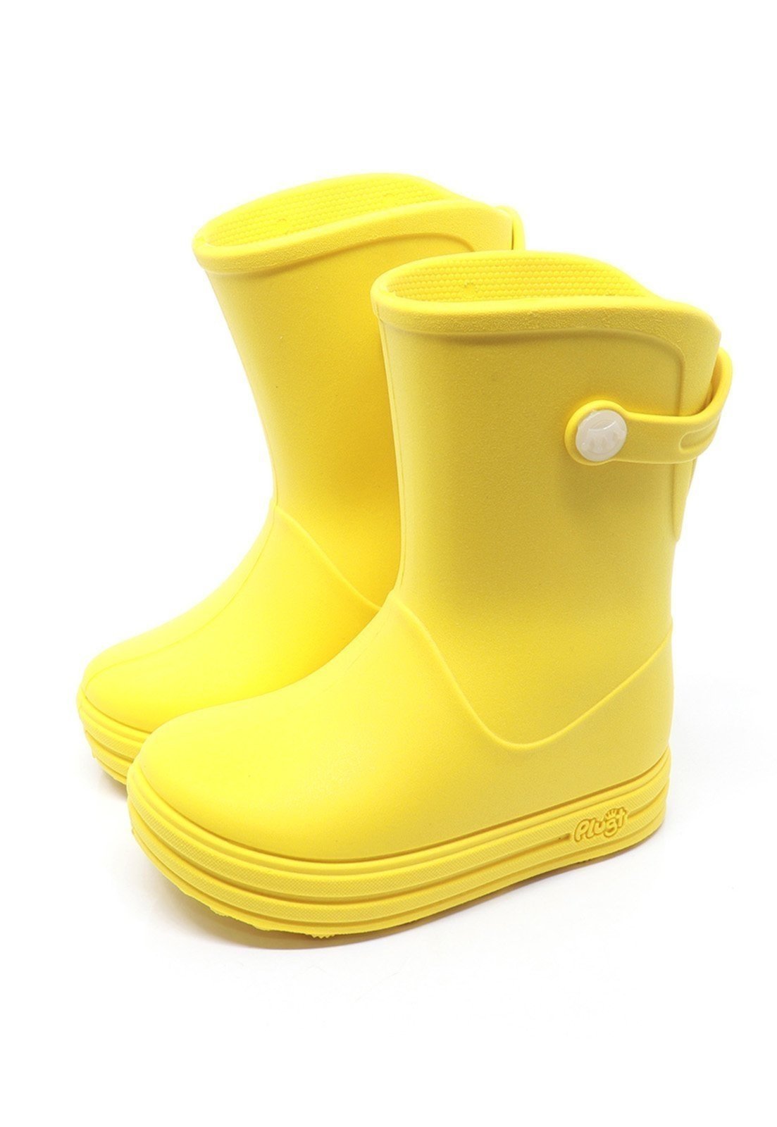 Infantil – Galocha Bota Plugt Menino Menina Básica Liso Amarelo