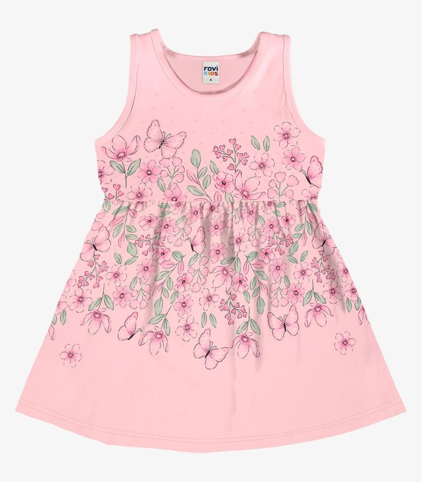 Infantil - Vestido Com Estampa Floral Rovi Rosa