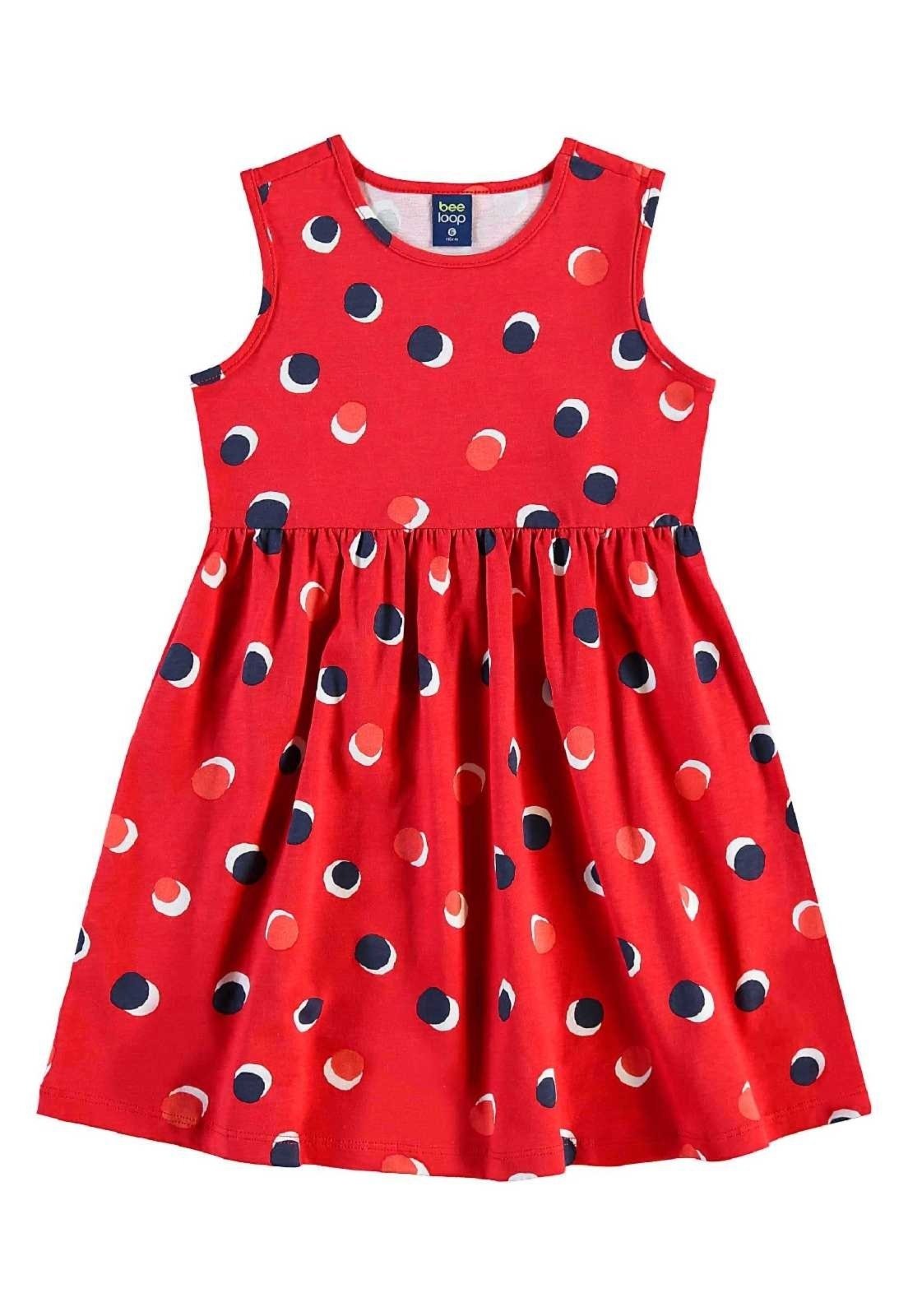Infantil – Vestido de Bolinhas Bee Loop Vermelho