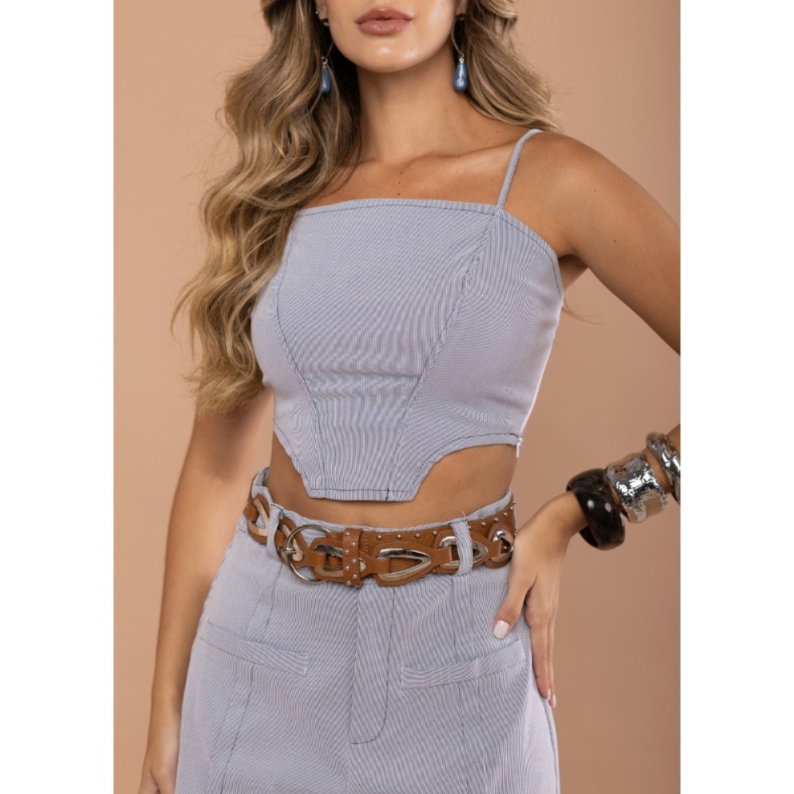 Top Cropped Sawary Fashion Faísca MARINHO