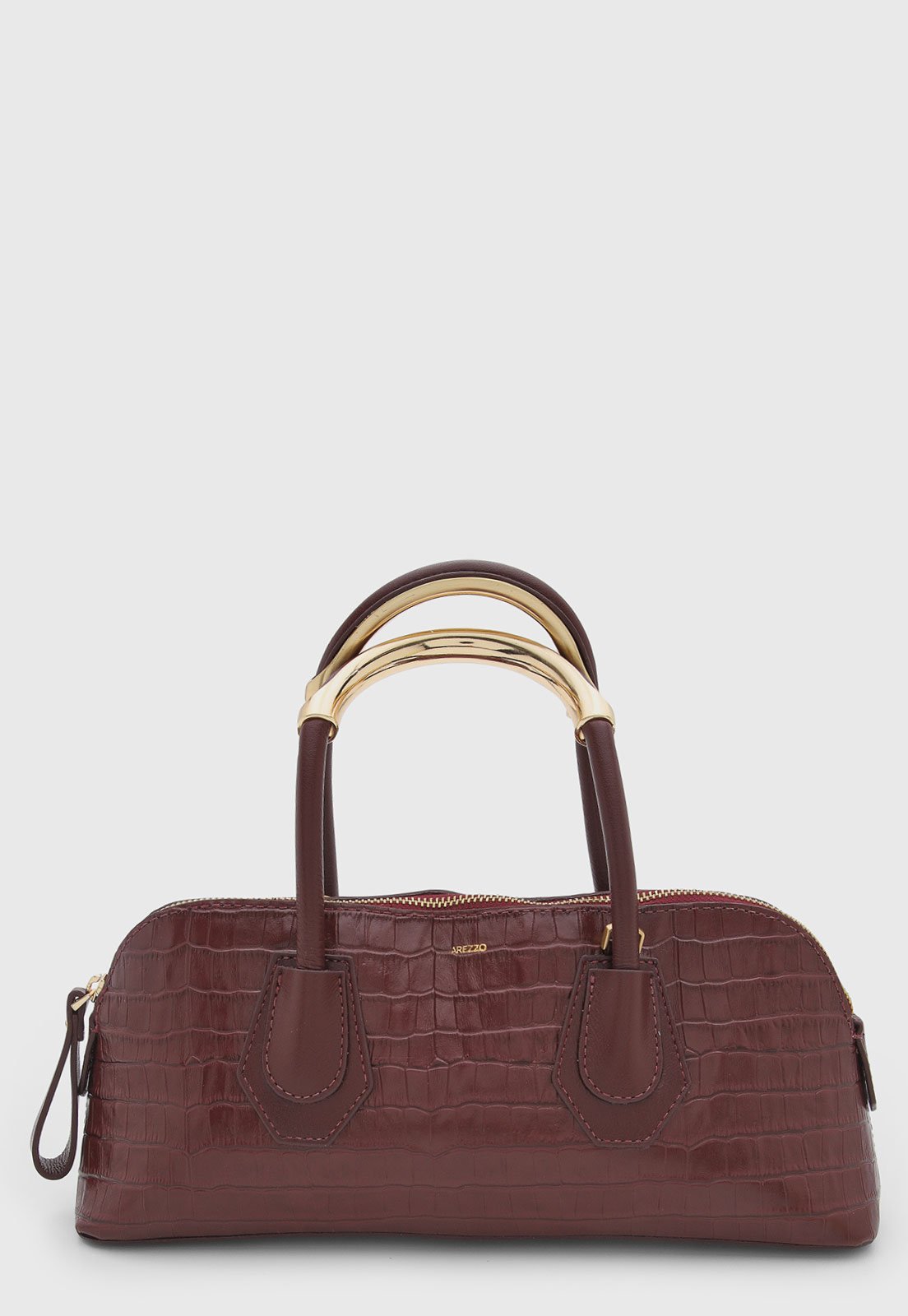Bolsa Feminina Arezzo Croco Couro Vinho