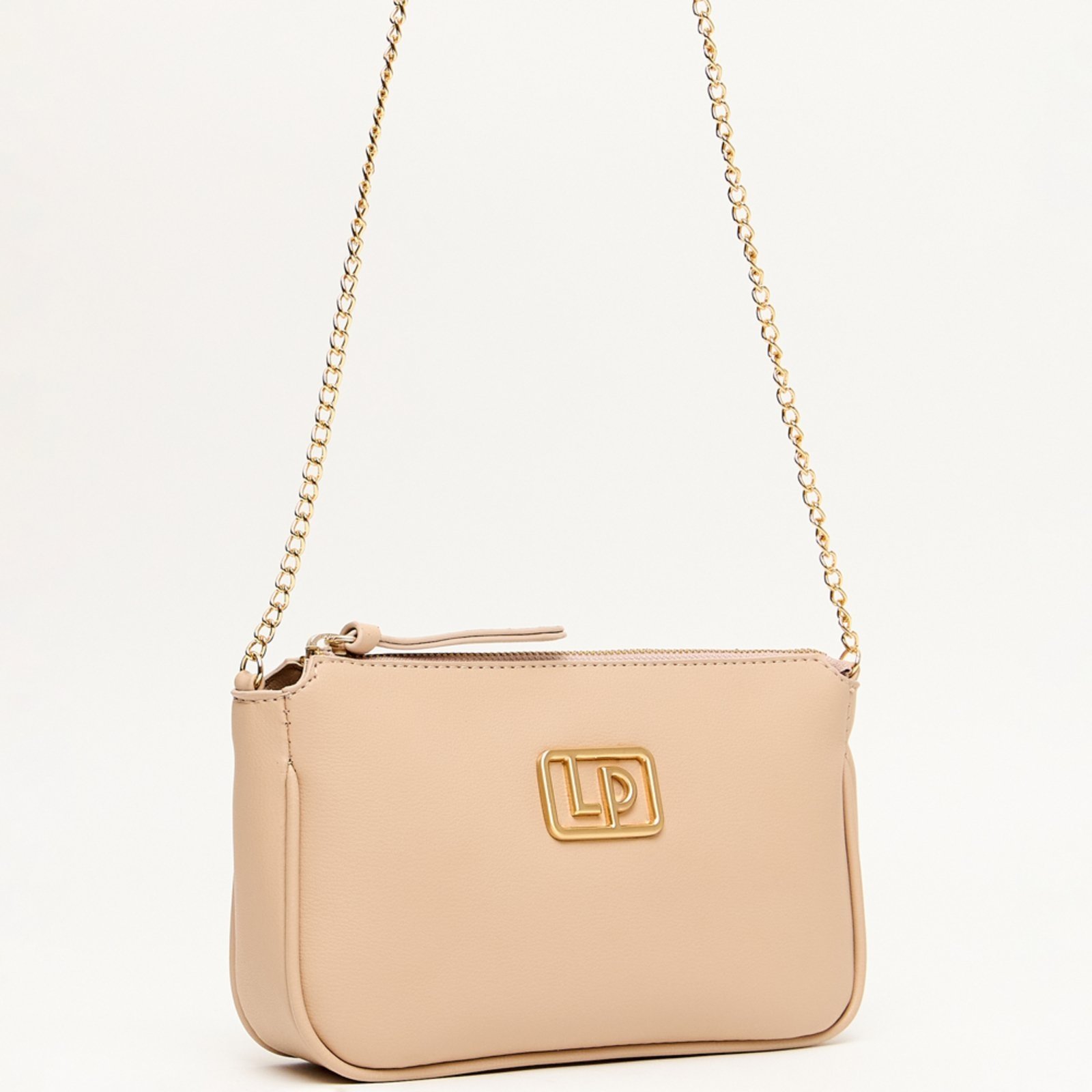 Vista 2 Bolsa Crossbody Lança Perfume Metal Ve25 Feminino bege Lança Perfume bege