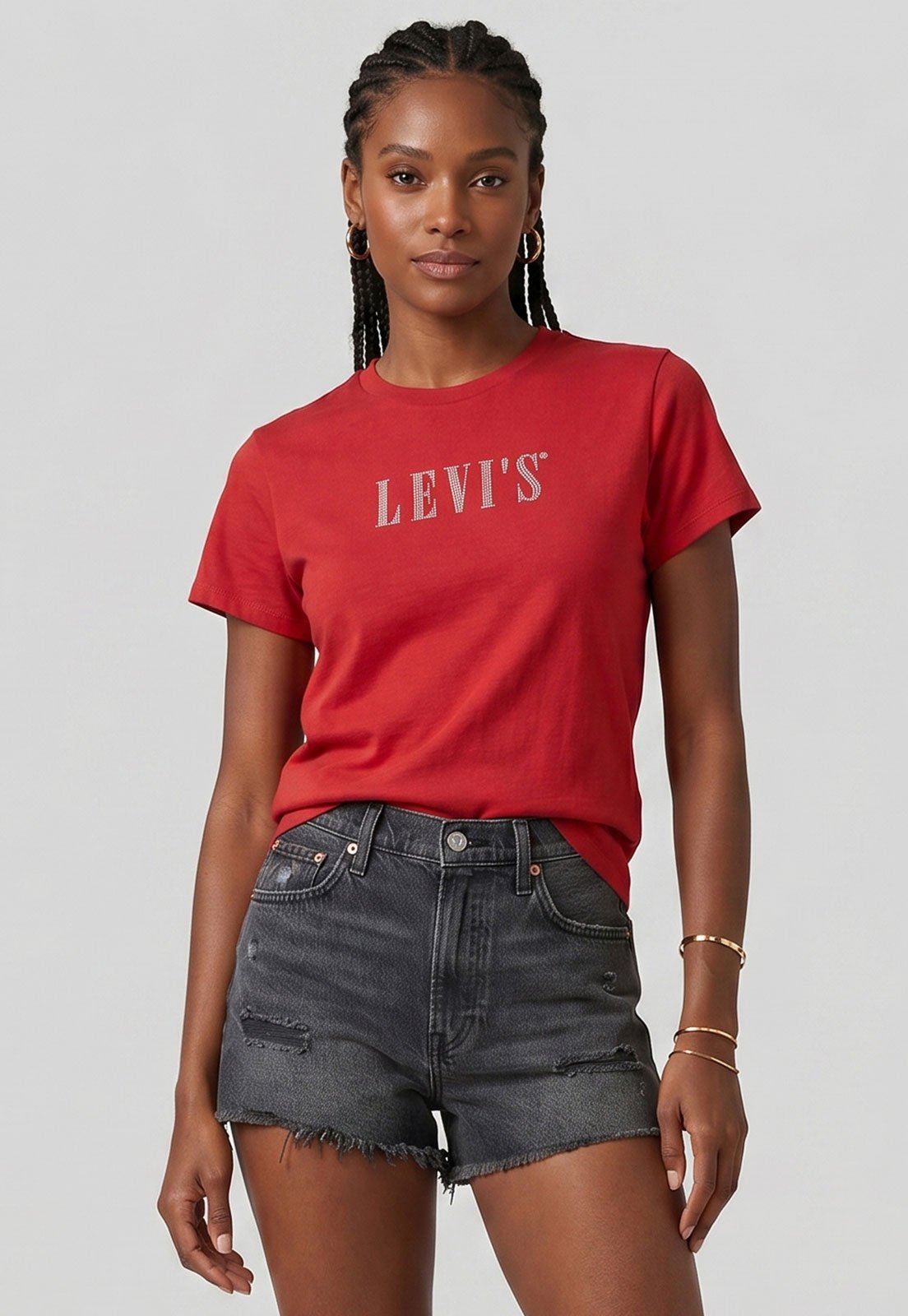 Camiseta Feminina Levis Logo Vermelha