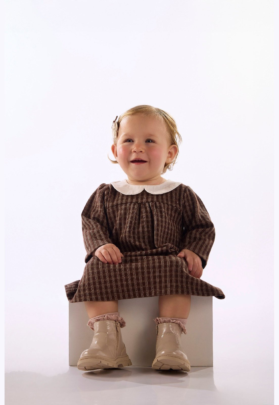 Infantil - Vestido Jacquard Gola Boneca Up Baby Preto