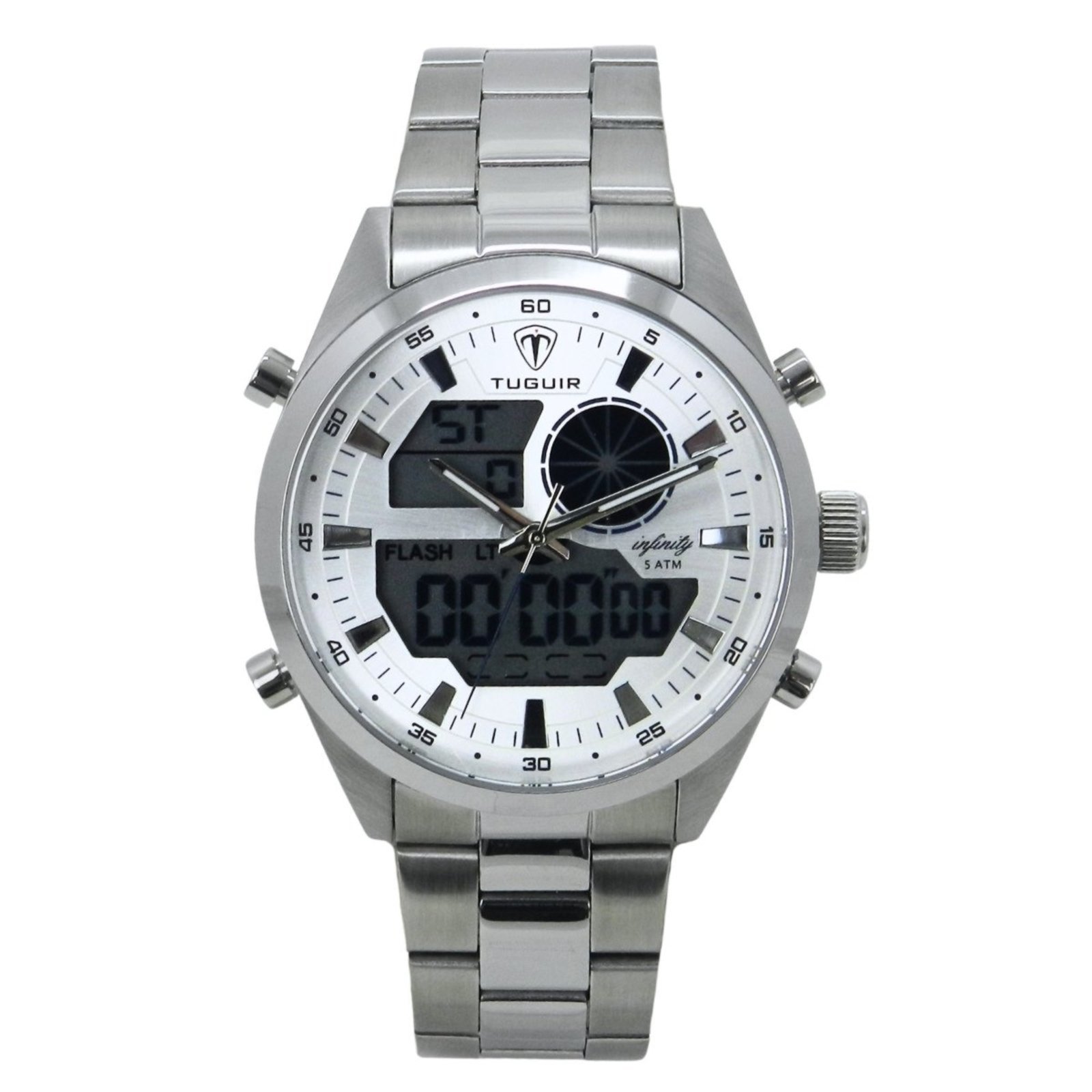 Relógio Masculino de Aço Tuguir AnaDigi Infinity GCS-1265 Prata