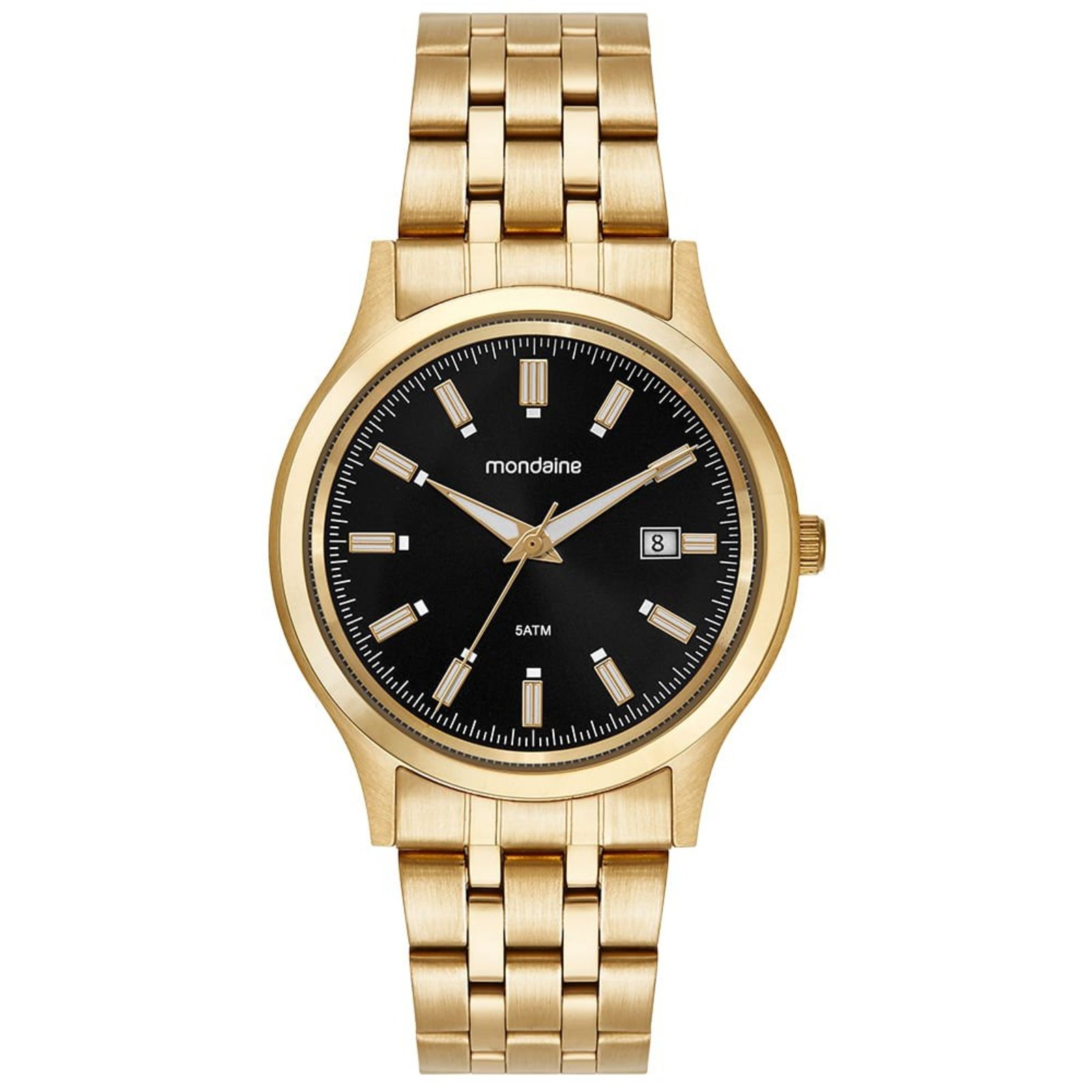 Relógio Mondaine Masculino Analógico Com Calendário Dourado Mondaine