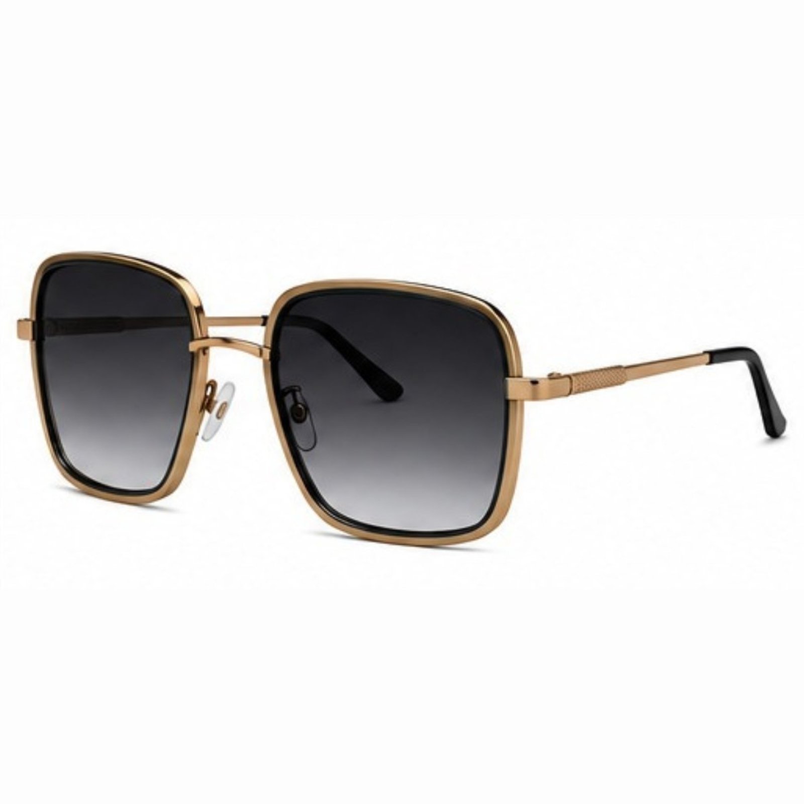 Óculos de Sol Masculino e Feminino Aviador Quadrado Preto