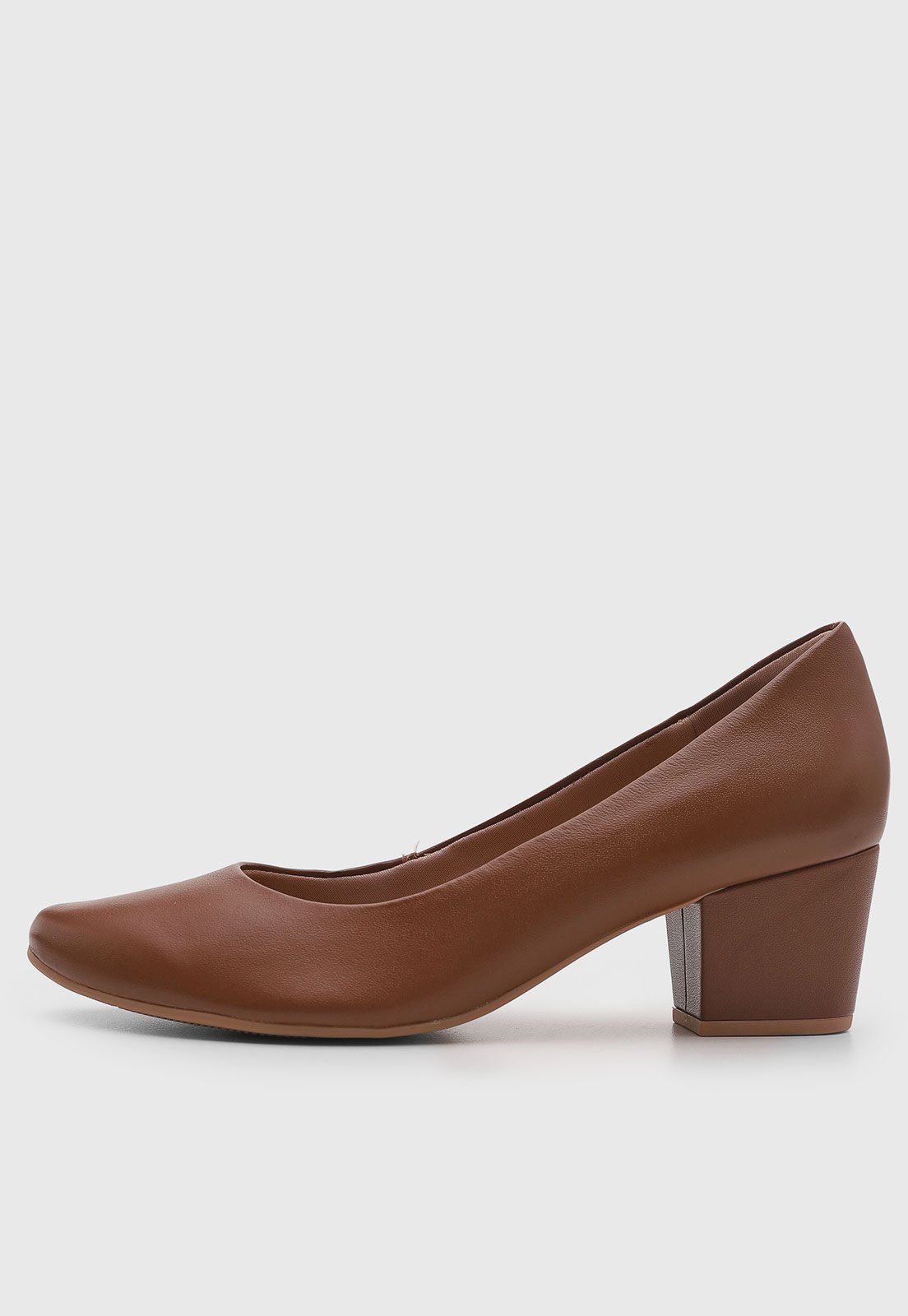 Scarpin Baixo Feminino Usaflex Salto Bloco Marrom