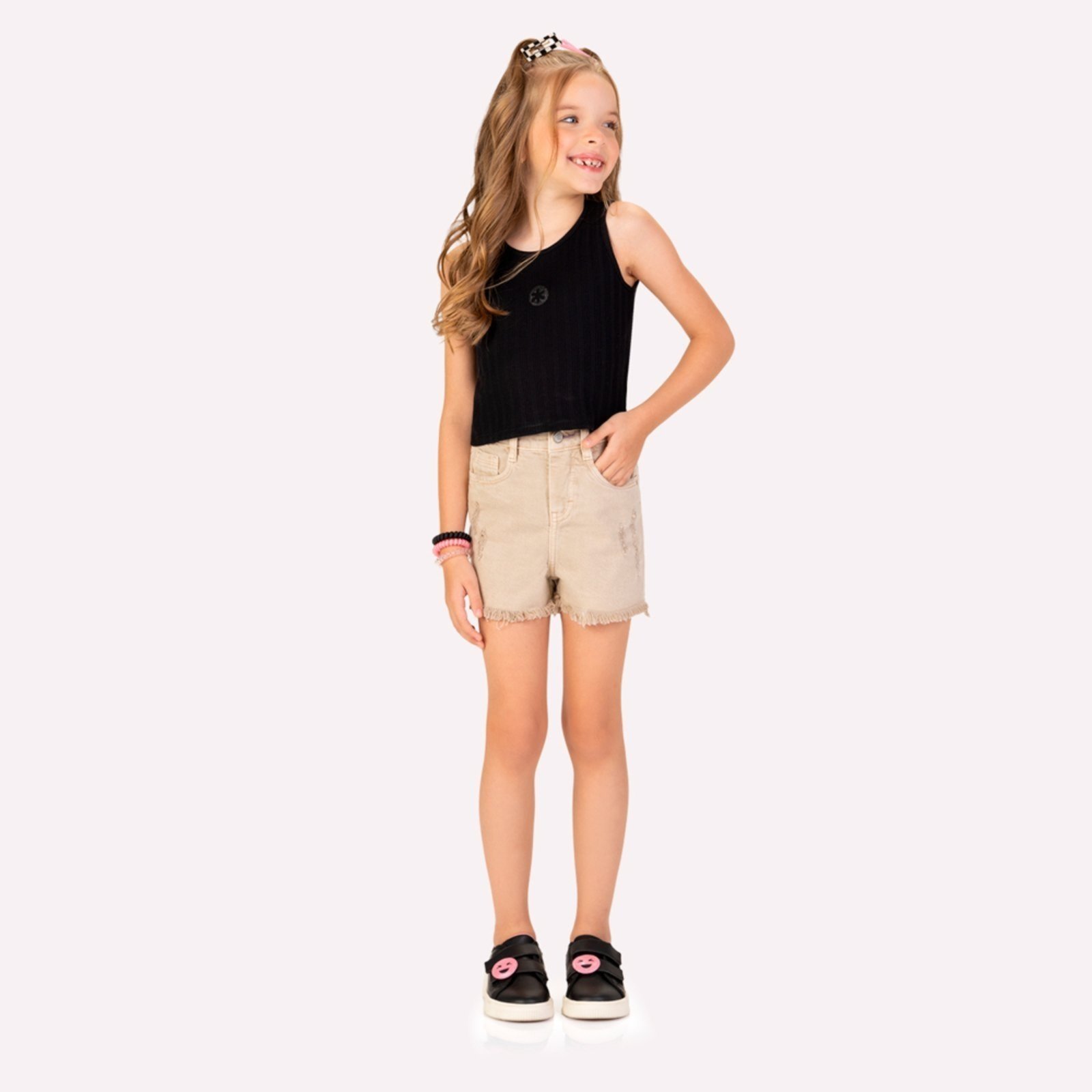 Infantil - Blusa Boxy Menina em Ribana Kyly
