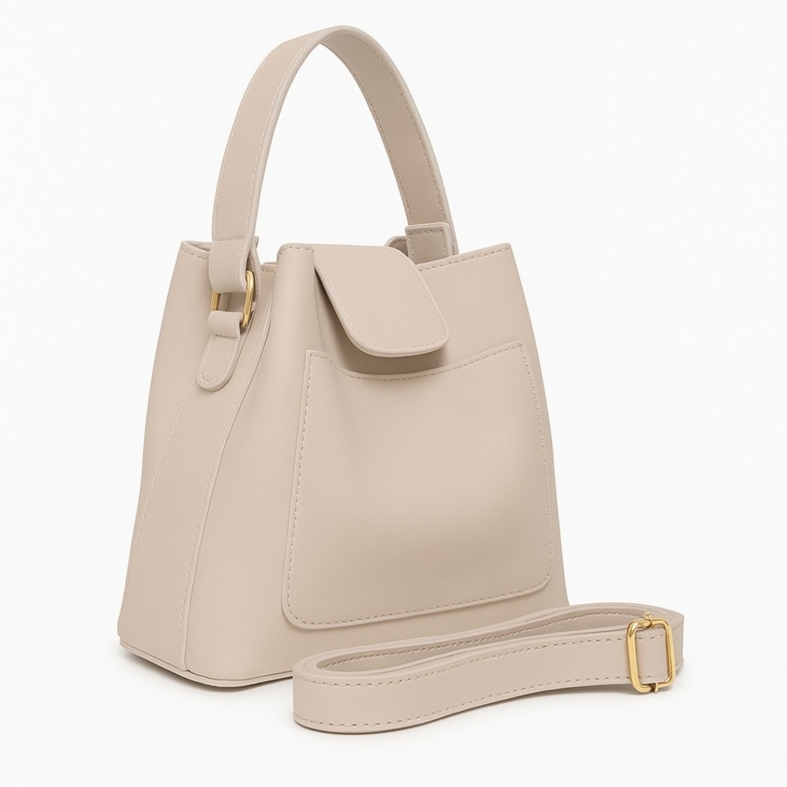 Vista 2 Bolsa Saquinho Com Alça De Mão Willibags + Alça Transversal Removível E Ajustável - Gelo off-white off-white