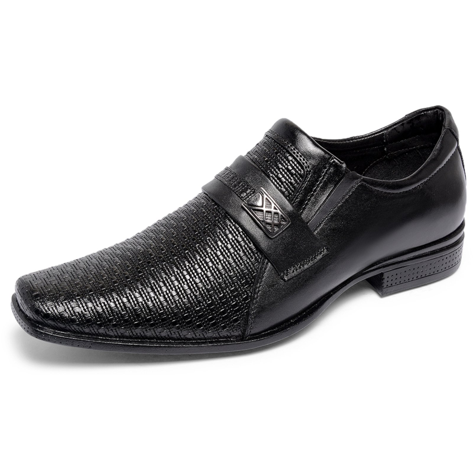 Sapato Social Masculino Ferrile Sport Elástico em Couro Preto