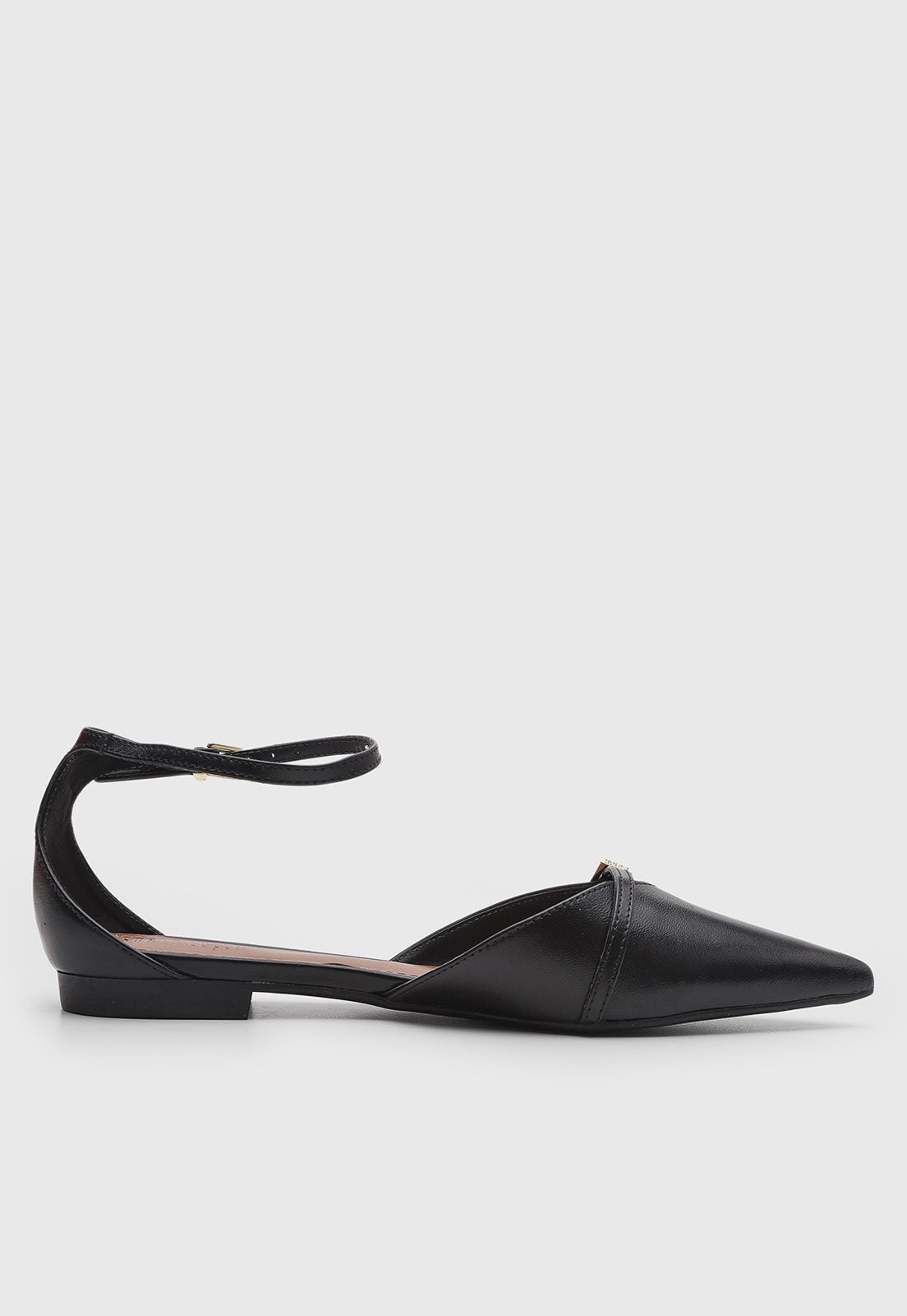 Vista 3 Sapatilha Feminina Santa Lolla Bico Fino Preta preto Santa Lolla preto