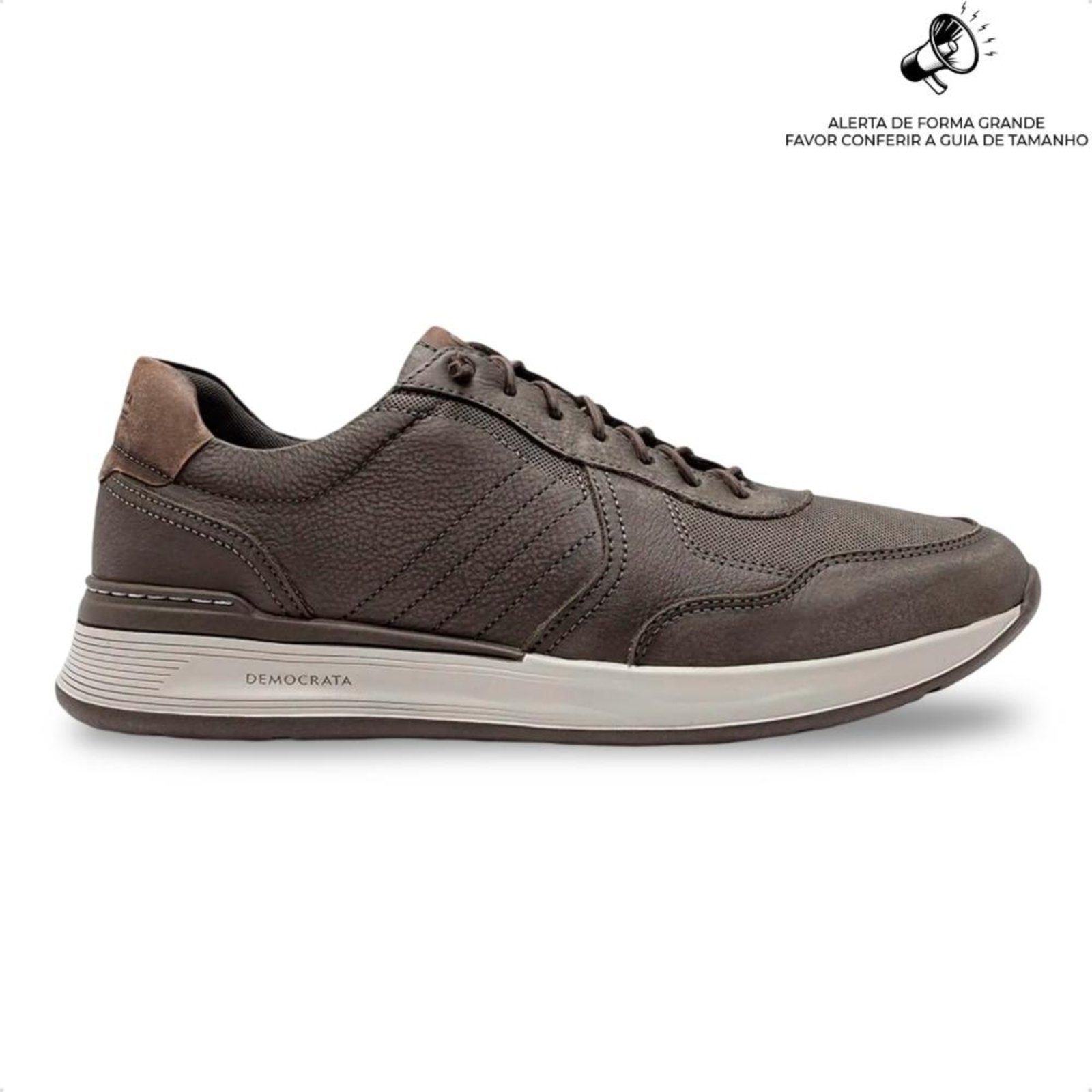 Tênis de Couro Democrata Masculino Mark Hi-Soft 32 662101 Marrom