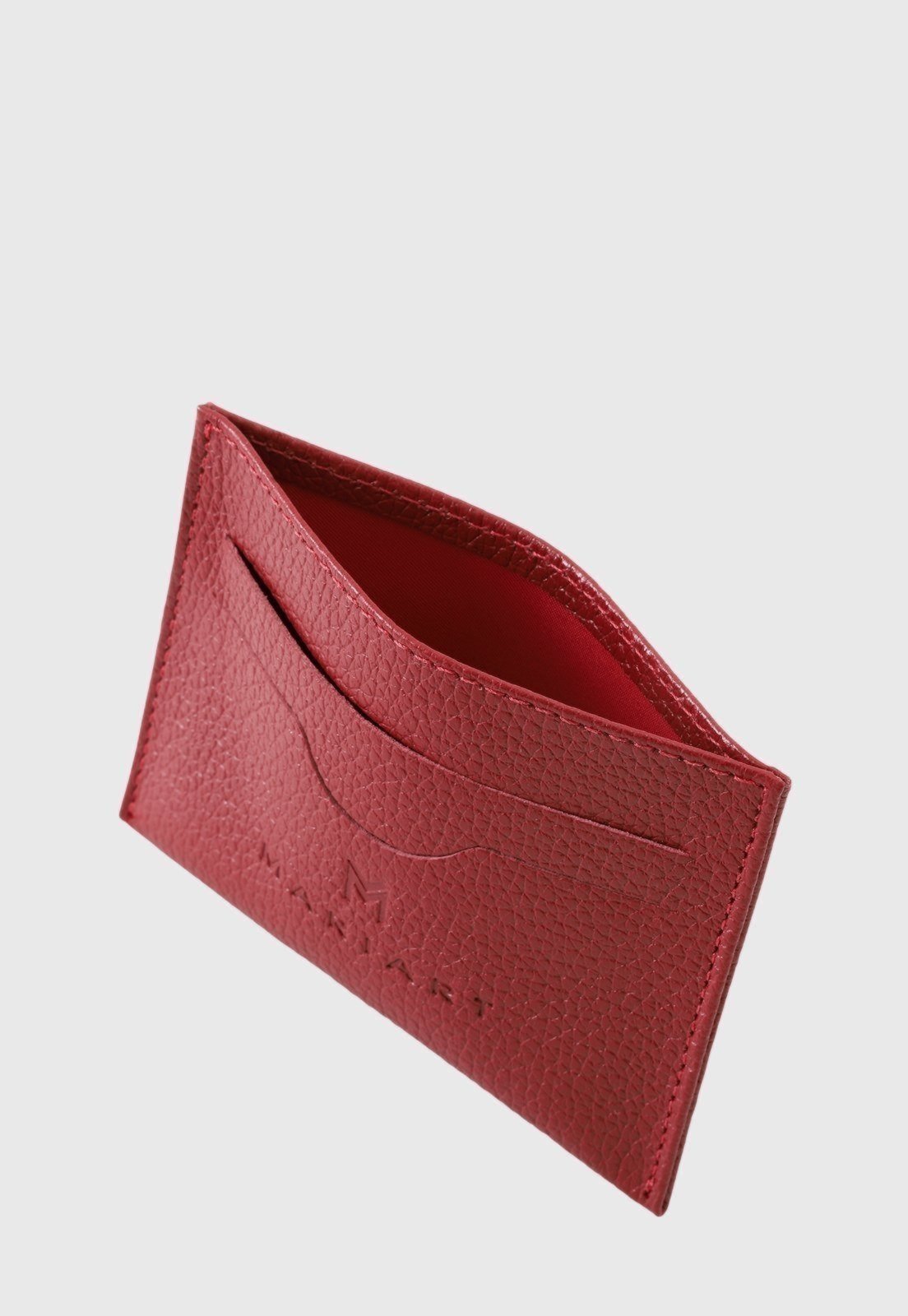 Vista 2 Porta Cartão Couro Mariart 158CMRT Cores Cereja Mariart vermelho