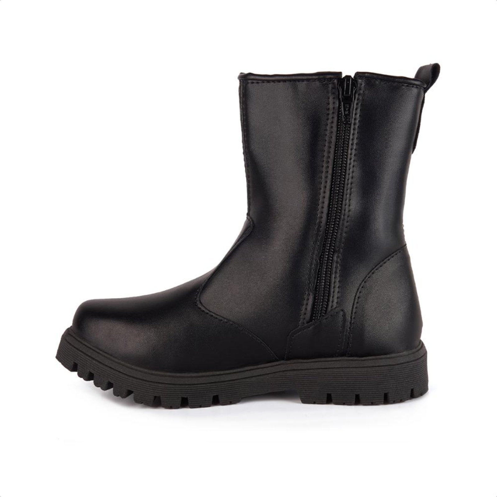 Vista 3 Infantil - Bota Preta Cano Curto Montaria Sola Tratorada Menina Fashion preto Menina Fashion preto