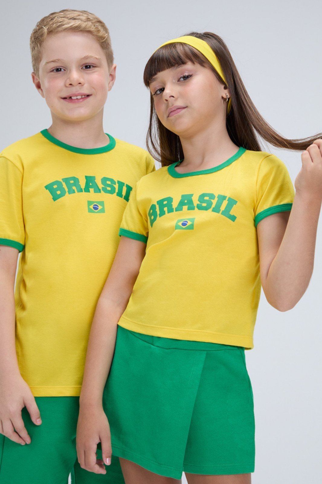 Vista 3 Infantil - Conjunto Feminino Brasil Copa Verão VIDA COSTEIRA branco VIDA COSTEIRA branco