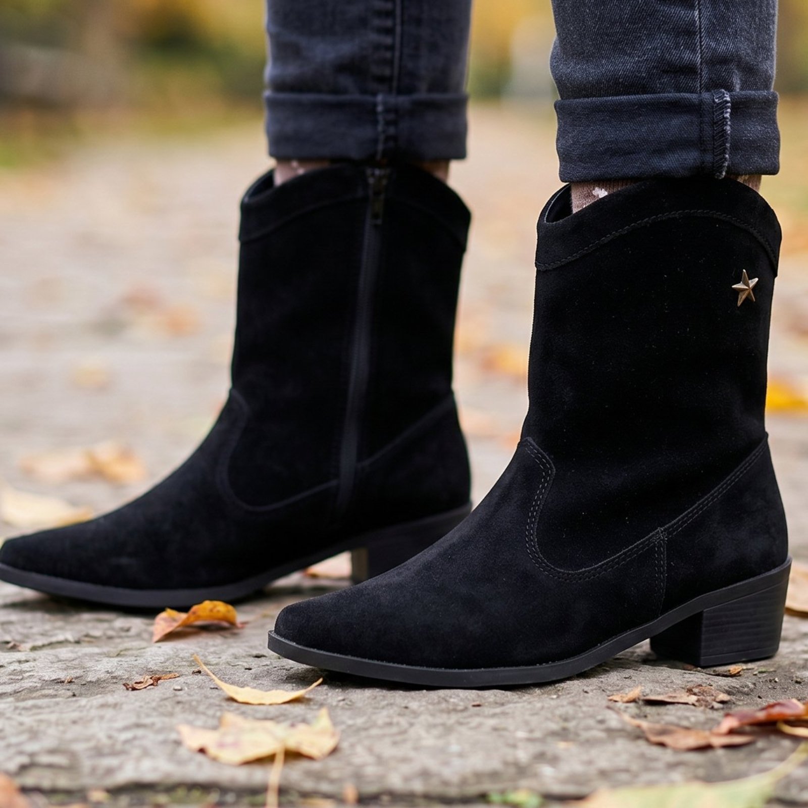 Infantil - Bota Texana Menina Estrela com Zíper Lateral Bico Fino Calce Fácil Confortável Leve e Macia Estilo Country Ideal para o Dia a dia Rodeios e Festas