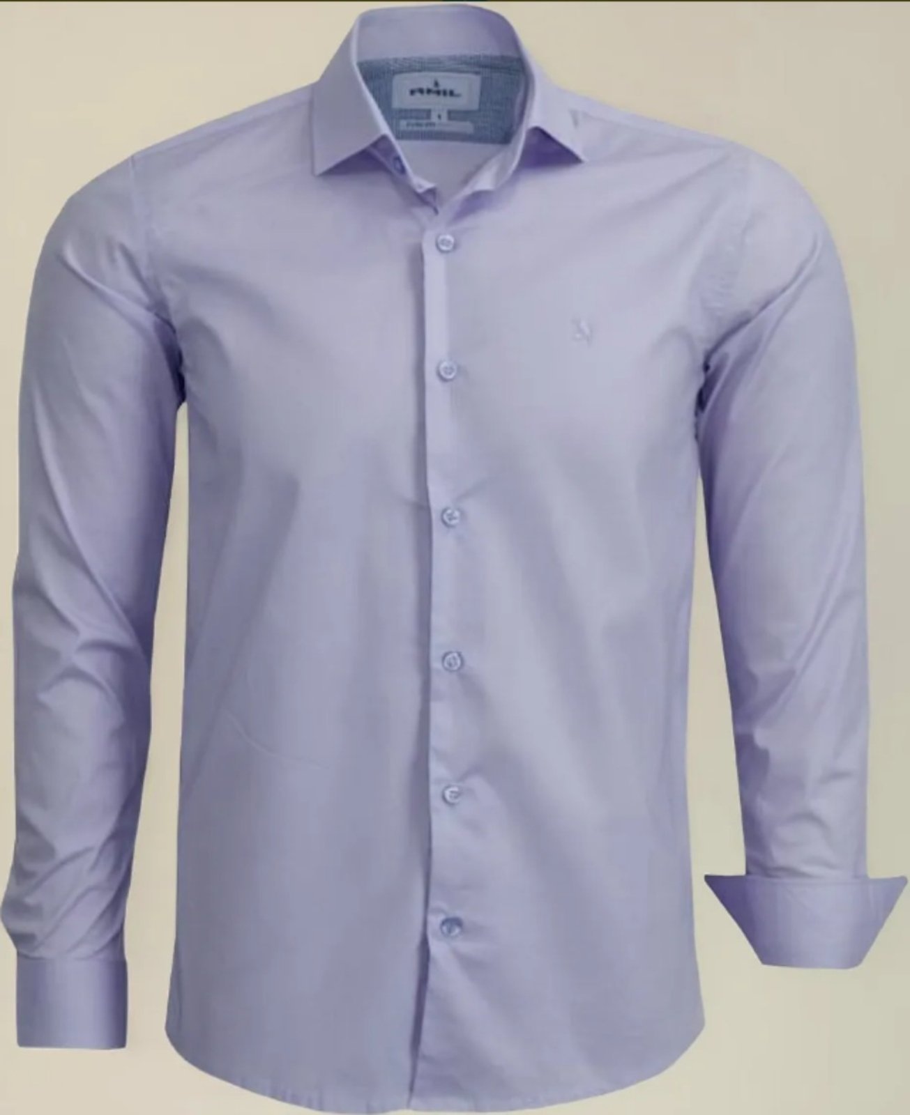Camisa Social Amil Comfort Lorien Algodão Com Elastano Manga Longa Luxo Lilás