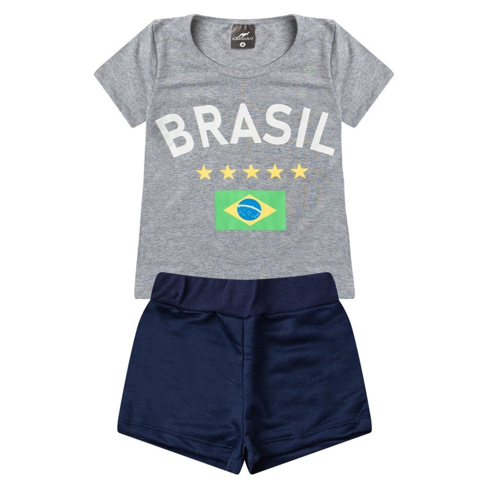 Infantil - Conjunto Menina Brasil Copa do Mundo Iaia