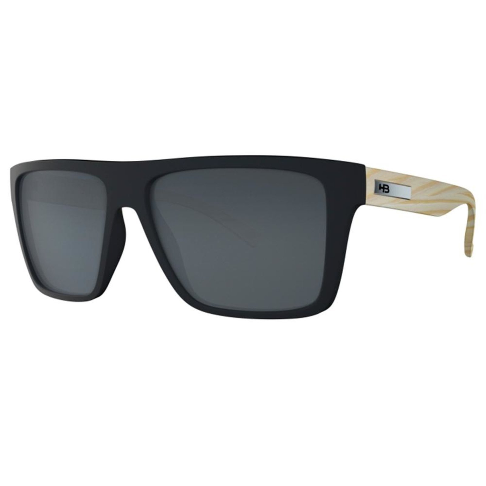 Óculos de Sol HB Floyd 56 – Preto Fosco e Efeito Madeira
