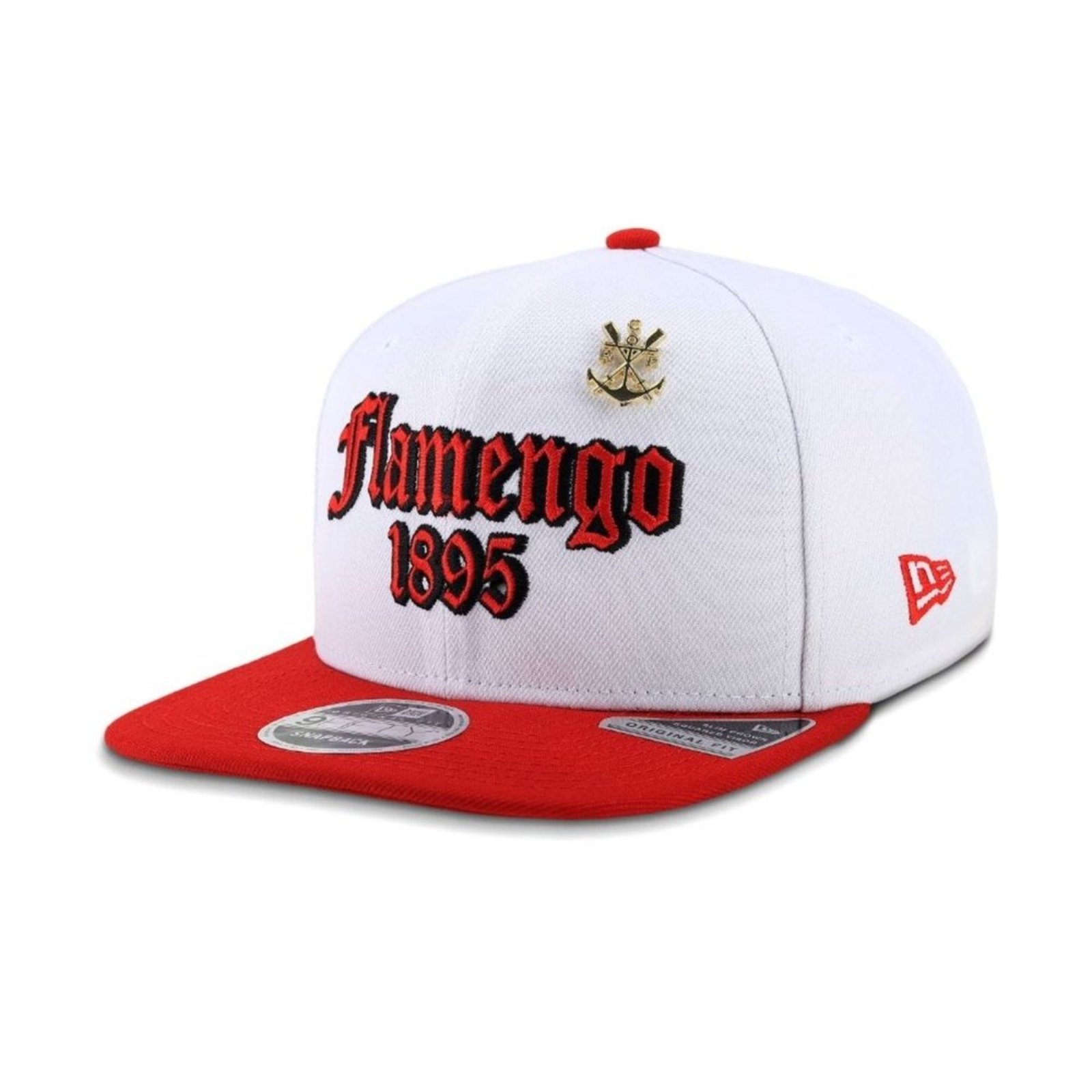 Boné New Era 9FIFTY Original Fit Flamengo Futebol Lifestyle Branco Aba Reta