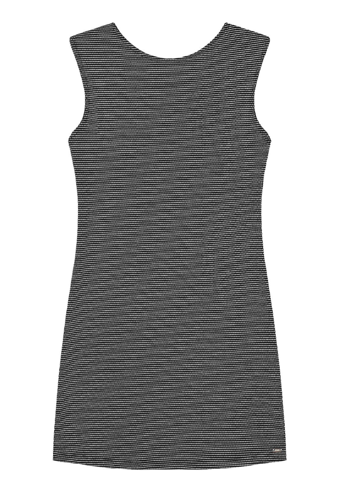 Vista 3 Infantil - Vestido Juvenil em Malha Trabalhada Gloss preto Gloss preto
