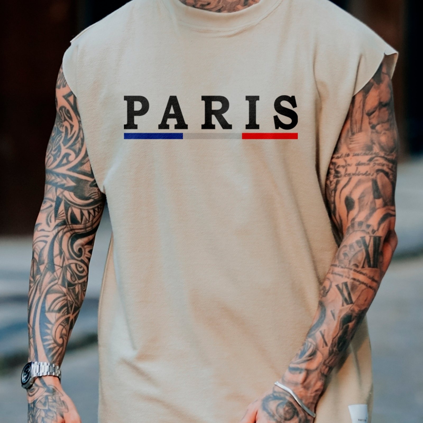 Camiseta Regata Machão Paris França Urban Street Style Tendência Off White