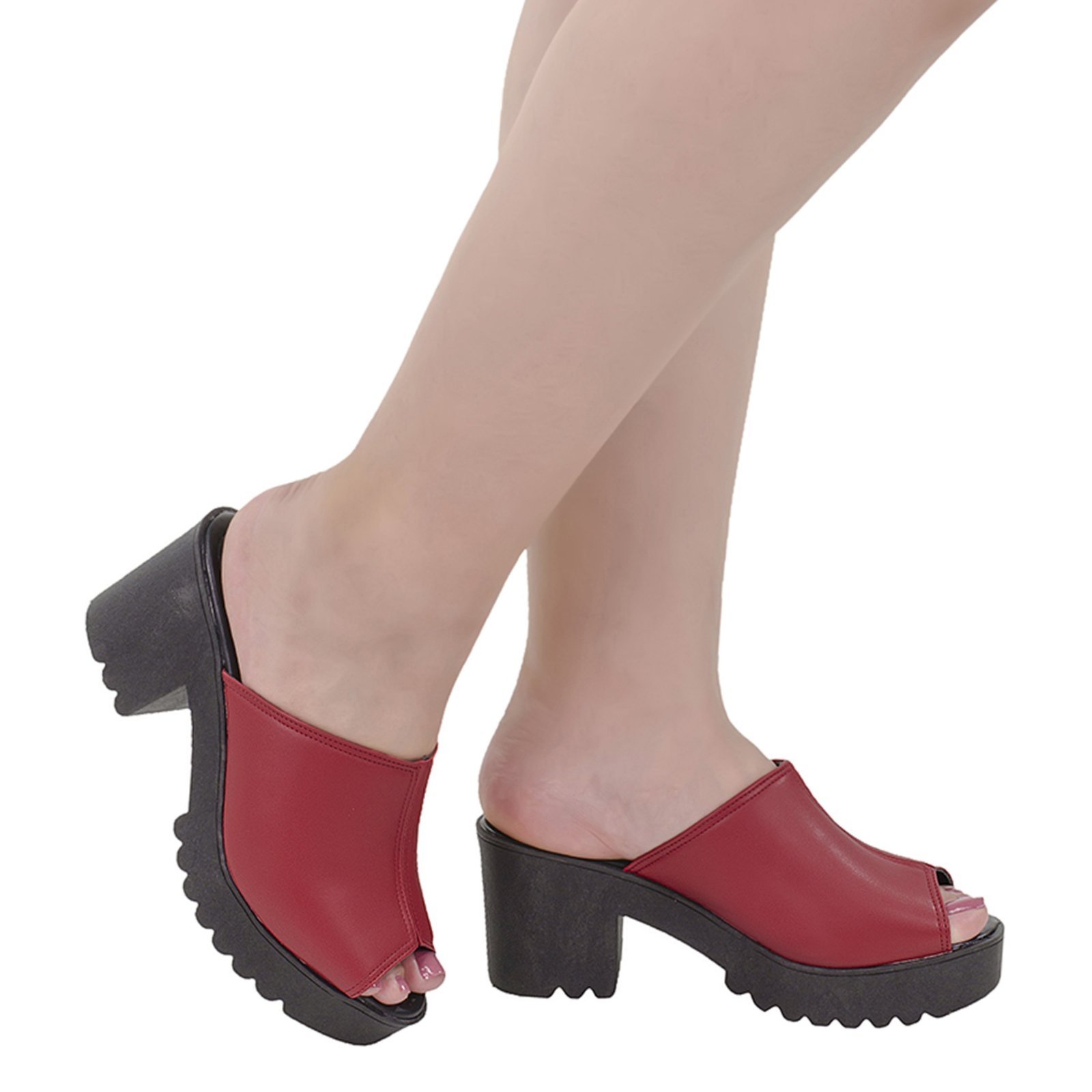 Tamanco Tratorado Sandalia Mule Feminino Salto Grosso Medio Baixo Confortavel