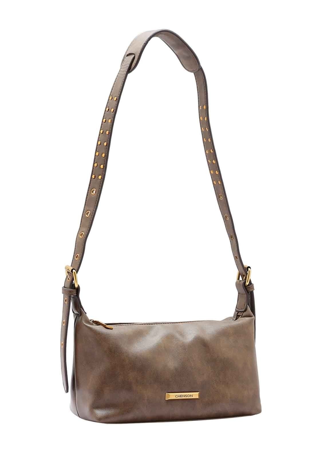 Bolsa Feminina Chenson Original Minimalista Luxo Ombro Marrom 3485043