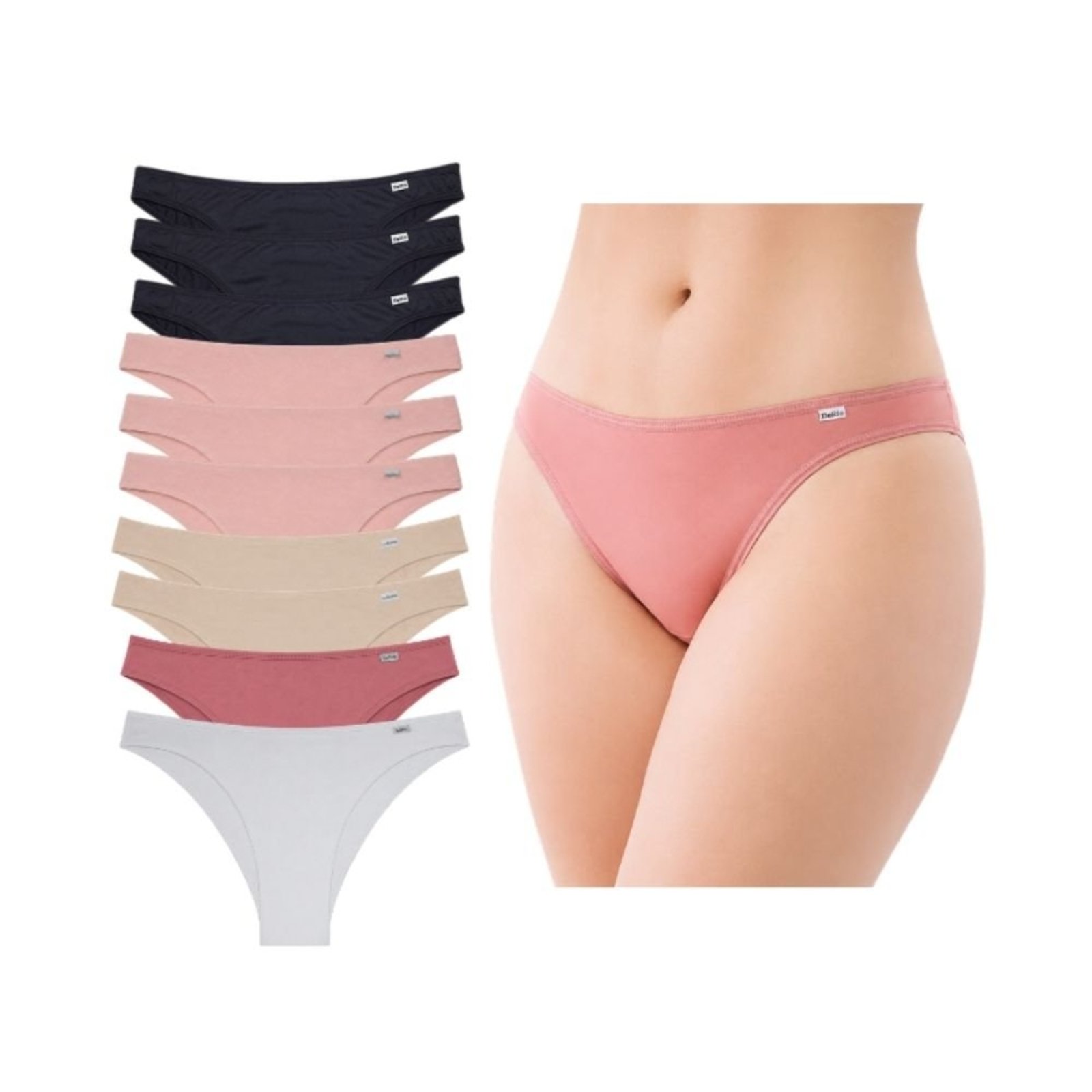 Kit com 10 Calcinhas Tanga DelRio 522024 Microfibra Multicor